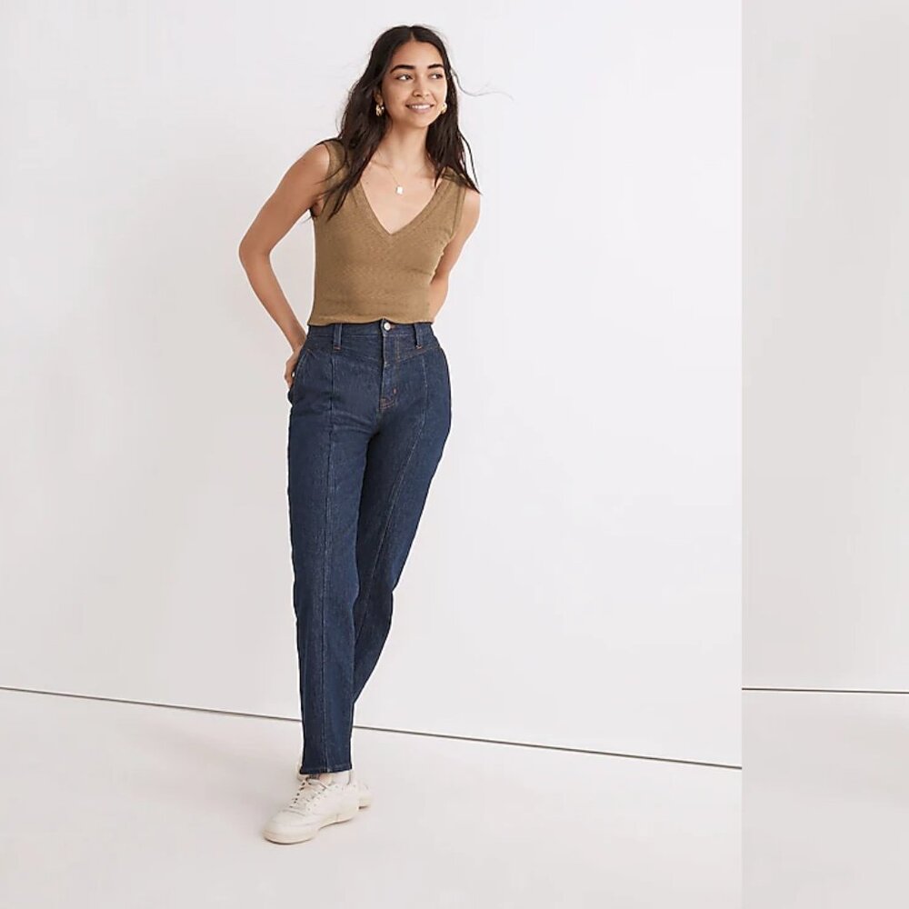 MADEWELL the perfect vintage straight jeans in greenhaven wash (sz25)
